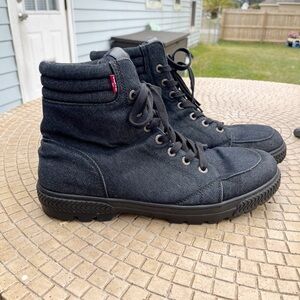 Levi’s Richmond Navy Blue Denim Men’s Mid Top Boots Shoes Size 13